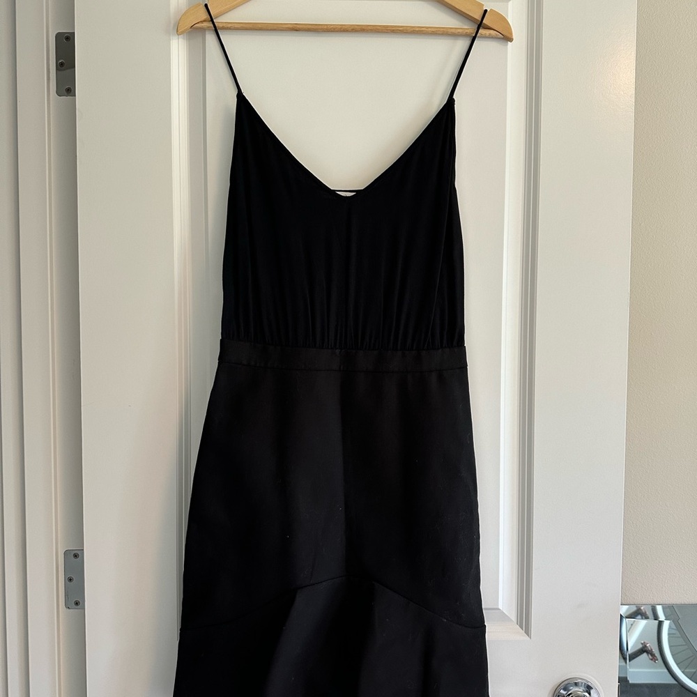 & Other Stories Black Pleated Ruched Sundress